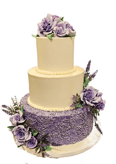 Lavender wedding cake  - Cake by DenaR