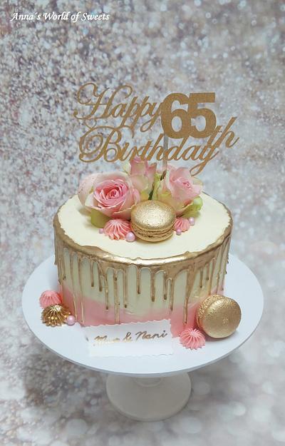 Gold & Pink cake - Cake by Anna's World of Sweets 