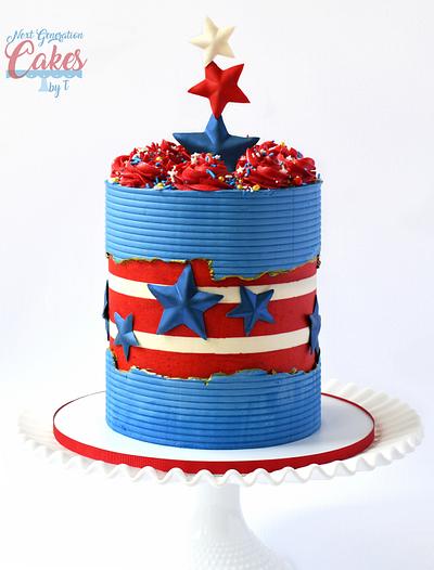 Red, White and Blue - Cake by Teresa Davidson