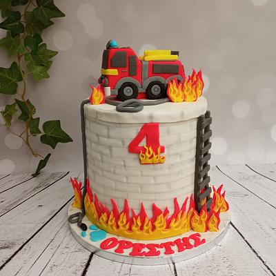 Fire truck birthday cake  - Cake by Evdokia Tzalla