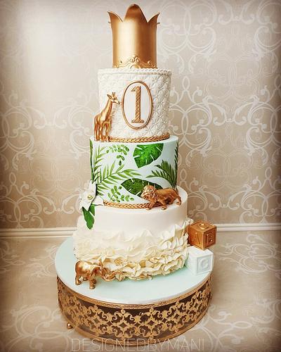 Tropical Safari 1st Birthday  - Cake by designed by mani