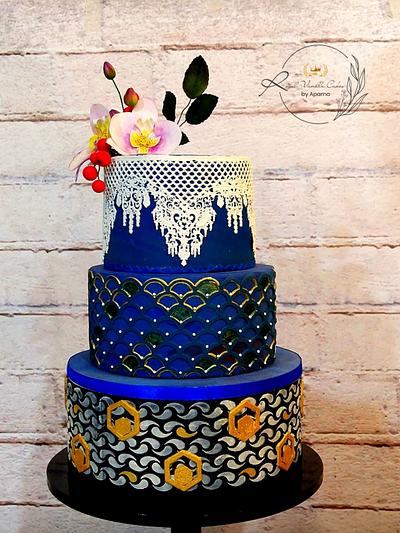 Blue Wedding Cake  - Cake by Aparnashree 