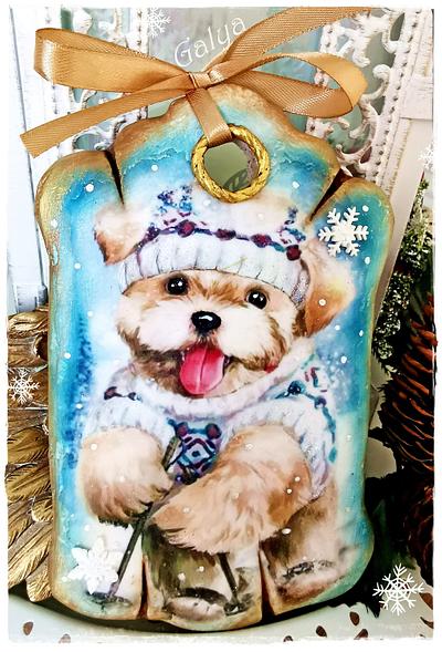 Christmas cookies/puppy skier - Cake by Galya's Art 