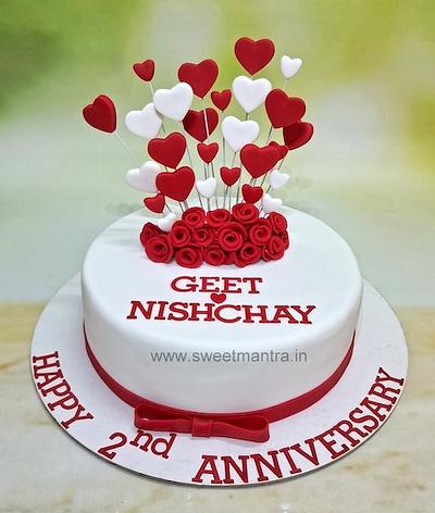 Fondant cake for Anniversary - Cake by Sweet Mantra Homemade Customized Cakes Pune