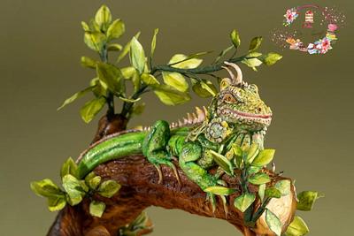 Lizard 🦎 sugar sculpture - Cake by Rositsa Aleksieva