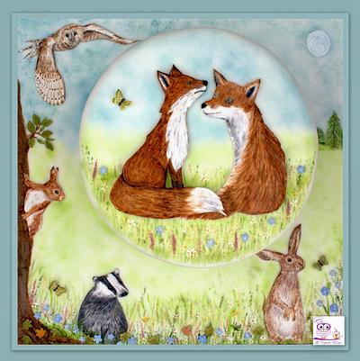Foxes in the meadow - Cake by sarah