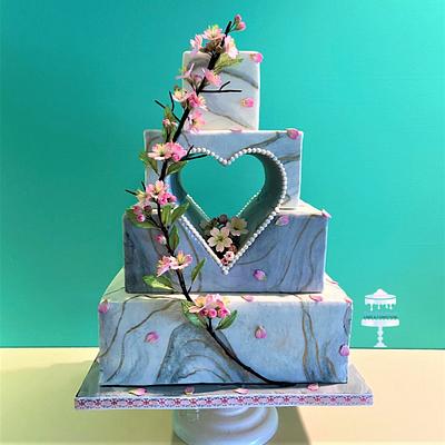 Marbled Cherry Blossoms - Cake by Design My Cake By Patty