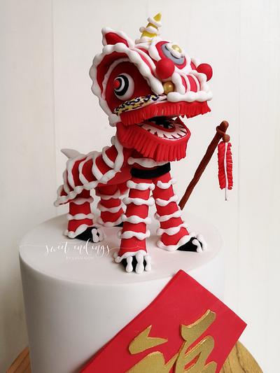Spectacular Lion Dance  - Cake by Lulu Goh