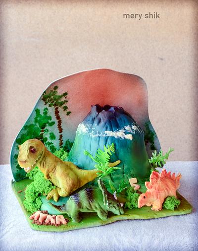 The world of dinosaurs....and volcano in action - Cake by Maria Schick