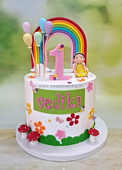 1st Birthday customized cake for girl - Cake by Sweet Mantra Homemade Customized Cakes Pune