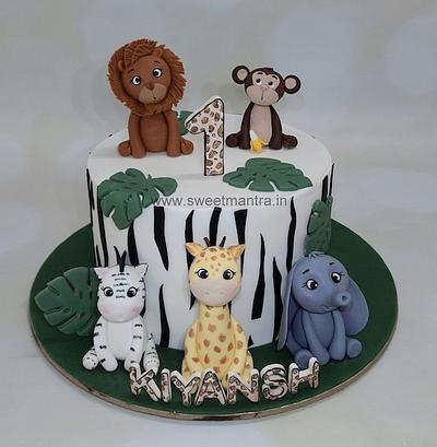 Jungle animals cake - Cake by Sweet Mantra Homemade Customized Cakes Pune