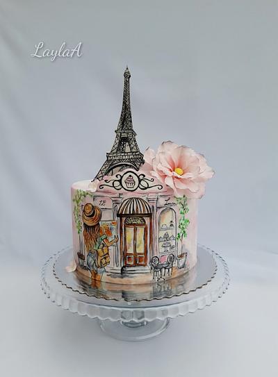 Paris & Eiffel Tower  - Cake by Layla A