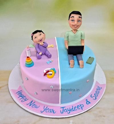 Father Daughter cake - Cake by Sweet Mantra Homemade Customized Cakes Pune