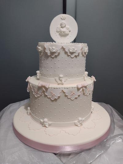 White & Pink - Cake by Julissa 