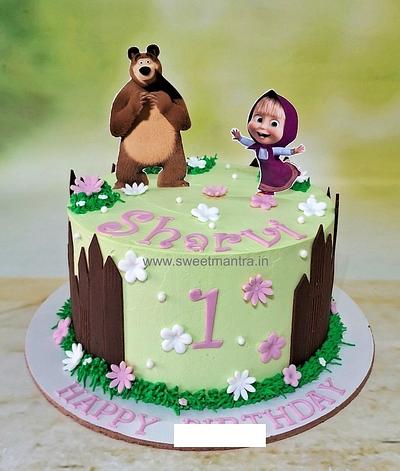 Masha Bear no fondant cake - Cake by Sweet Mantra Homemade Customized Cakes Pune