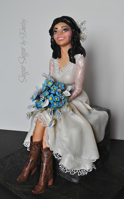 Bride in Cowboy Boots - Couture Cakers Int. 2019 - Cake by Sandra Smiley
