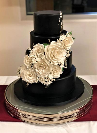 Black & White Wedding Cake - Cake by Kendra's Country Bakery