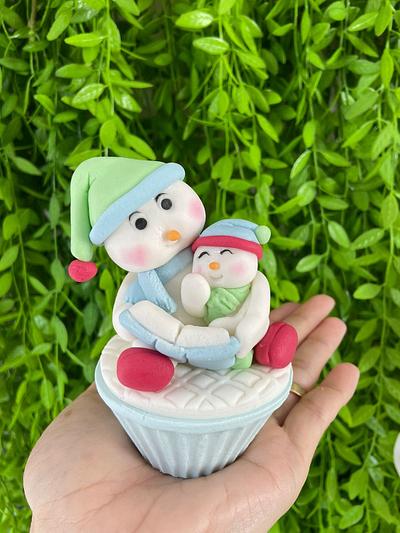 Cupcake snowman - Cake by Marcela Nunes