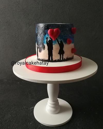 Handpainted valentines cake - Cake by Royalcake 
