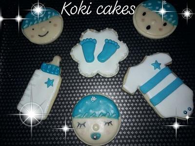 Baby boy shower cookies - Cake by Noha Sami