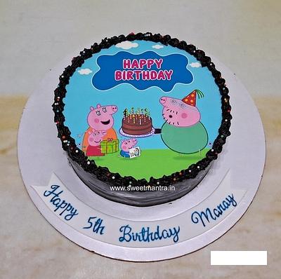 Peppa Pig photo cake for kids birthday - Cake by Sweet Mantra Homemade Customized Cakes Pune