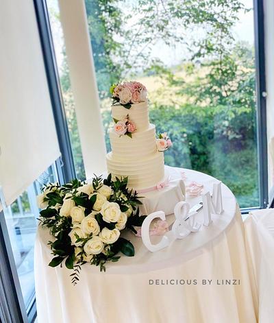 Rustic buttercream wedding cake - Cake by Delicious By Linzi