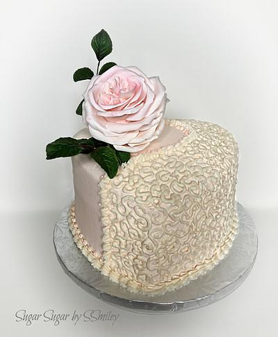 Cornelia Lace Wedding Cake - Cake by Sandra Smiley