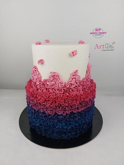 Torta con ruffle colorato - Cake by Monica Pagano 