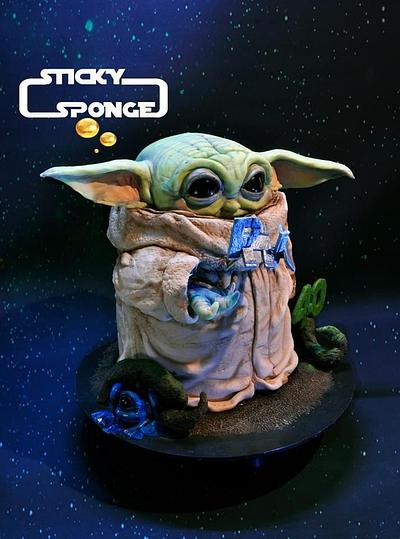 Baby yoda cake - Cake by Sticky Sponge Cake Studio