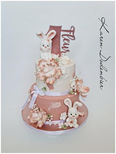 First birthday cake - Cake by Karen Dodenbier