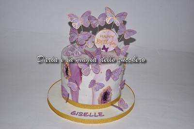 Butterfly marble cake with geode - Cake by Daria Albanese