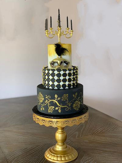 Phantom / Masquerade wedding cake  - Cake by Brandy-The Icing & The Cake