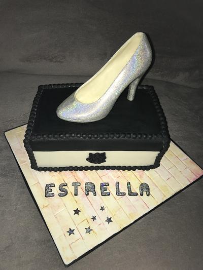 Chocolate silver high heel shoe - Cake by Zuzana