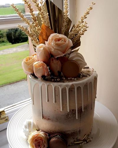 Semi naked drip cake  - Cake by Missyclairescakes