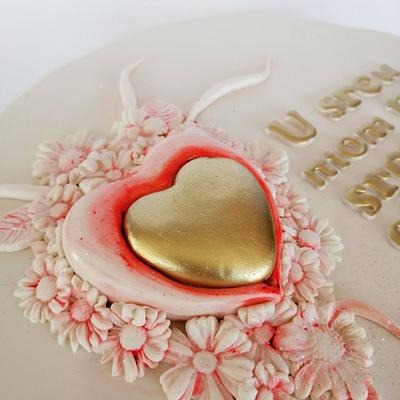 Wedding gold heart - Cake by Tortebymirjana