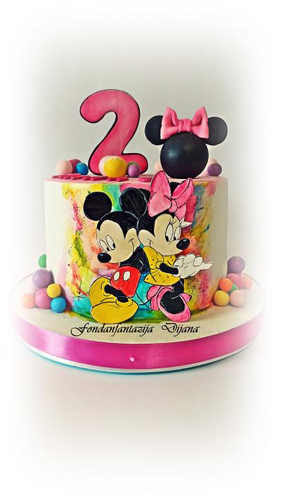 Mickey and Minnie themed cake - Cake by Fondantfantasy