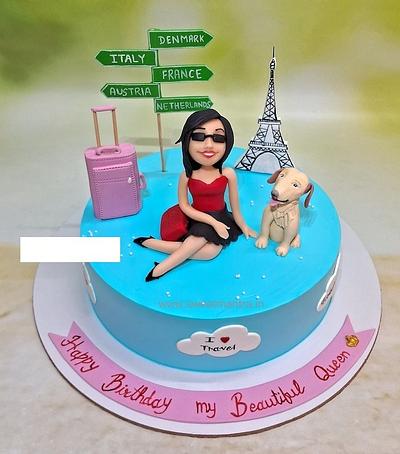 I love Travel cake for wife - Cake by Sweet Mantra Homemade Customized Cakes Pune