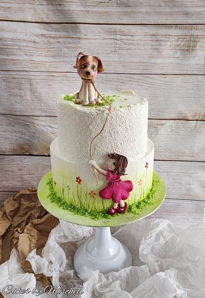 Girl with dog - Cake by Mischell