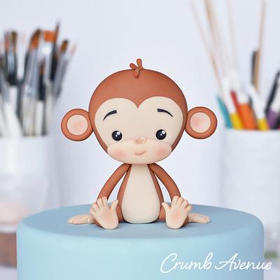 Cute Monkey Cake Topper - Cake by Crumb Avenue