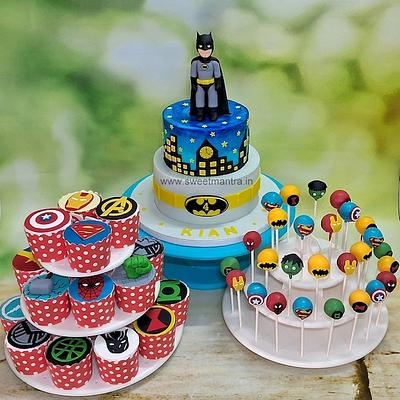 Superhero dessert table for boys - Cake by Sweet Mantra Homemade Customized Cakes Pune
