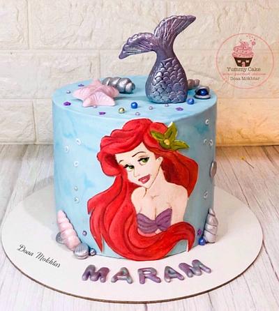 Mermaide hand painting cake - Cake by Doaa Mokhtar