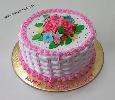 Flowers basket cake - Cake by Sweet Mantra Homemade Customized Cakes Pune