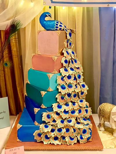 Peacock Wedding Cake - Cake by Kendra's Country Bakery