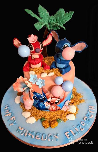 Stitch and Angel cake - Cake by WhenEffieDecidedToBake