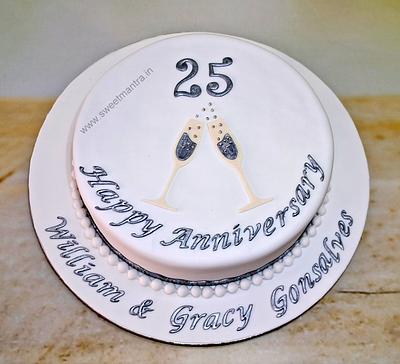 25th Anniversary cake - Cake by Sweet Mantra Homemade Customized Cakes Pune