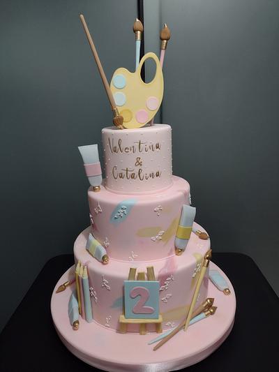 Paintland for twins! - Cake by Julissa 