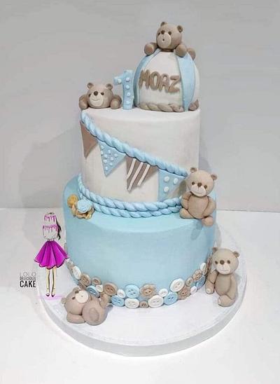 Tiddy Bear 🐻 baby shower boys - Cake by Lolodeliciouscake227