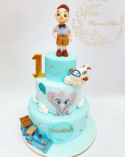 1st birthday cake  - Cake by Mervat Abu
