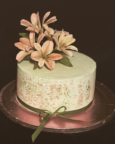 Cake with Alstromeria - Cake by Sona617