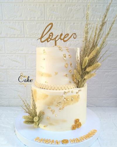 Simple wedding cake - Cake by emycakesdamnhor